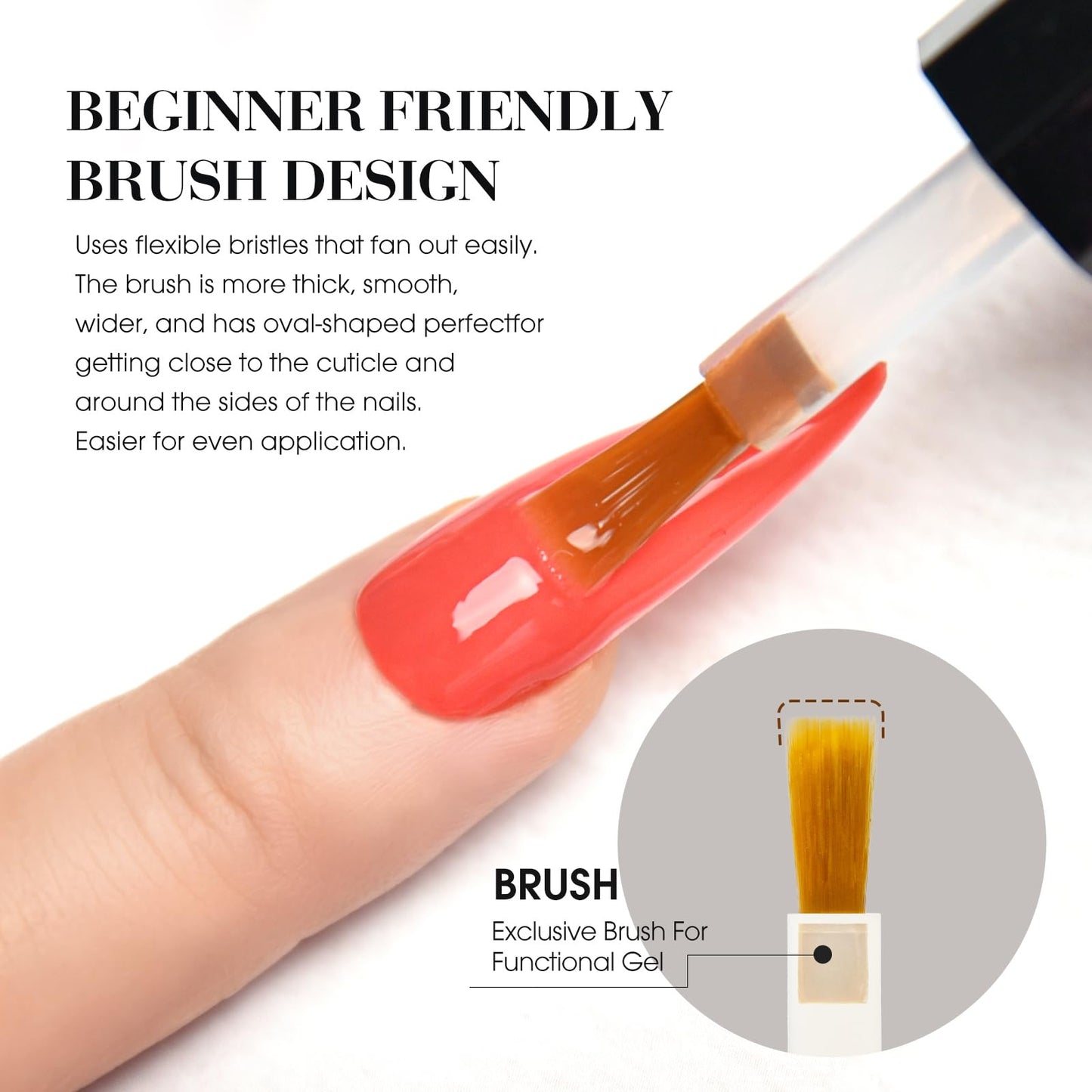 CANNI Bright Orange Gel Nail Polish, 1Pcs Neon Orange Gel Polish Red Orange Color Nail Polish Gel High Gloss Soak Off U V Gel Nail French Nail Manicure Salon DIY