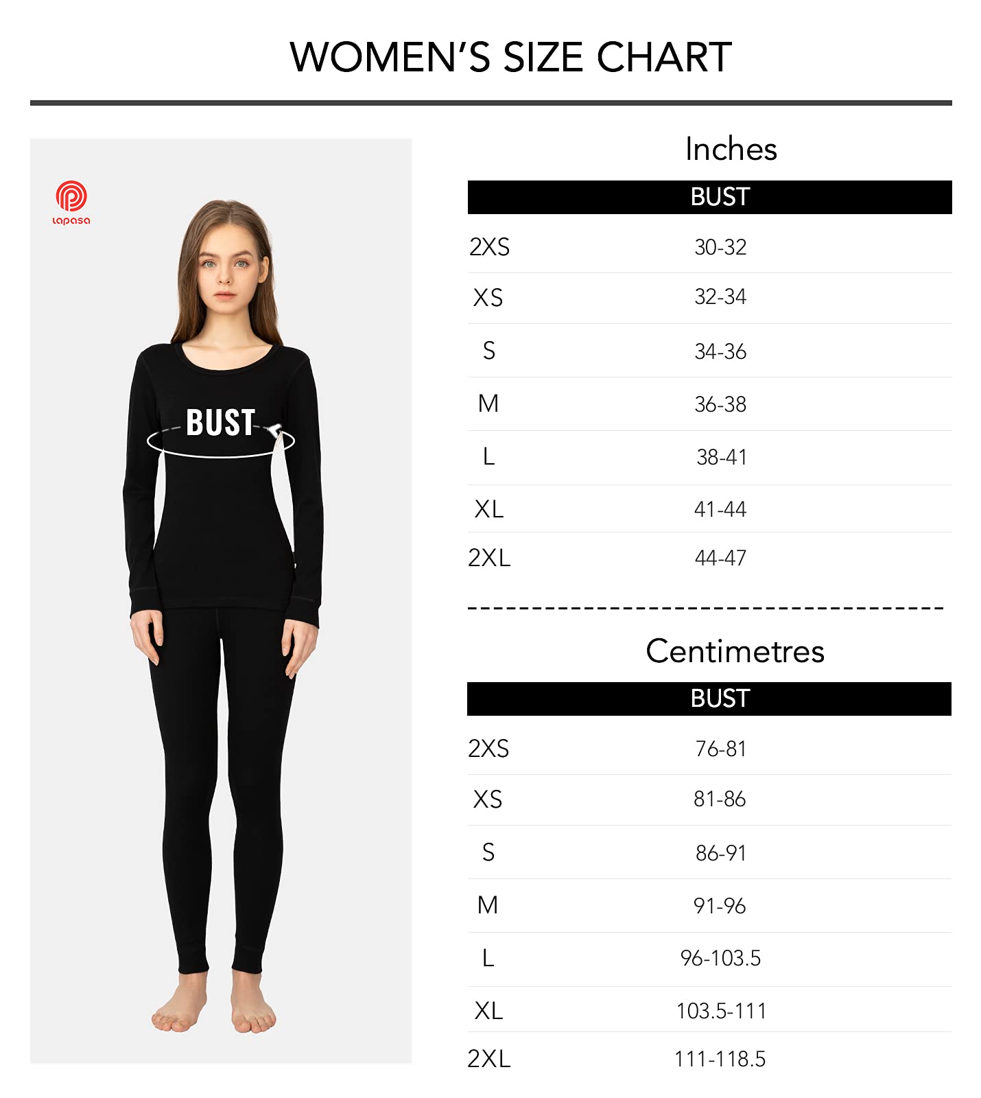 LAPASA Women Thermal Shirt (Pack 1) Top Long Sleeve Undershirt Crew Neck Lightweight Thermoflux 100 Mildly Warm Soft Baselayer L15 Small Black