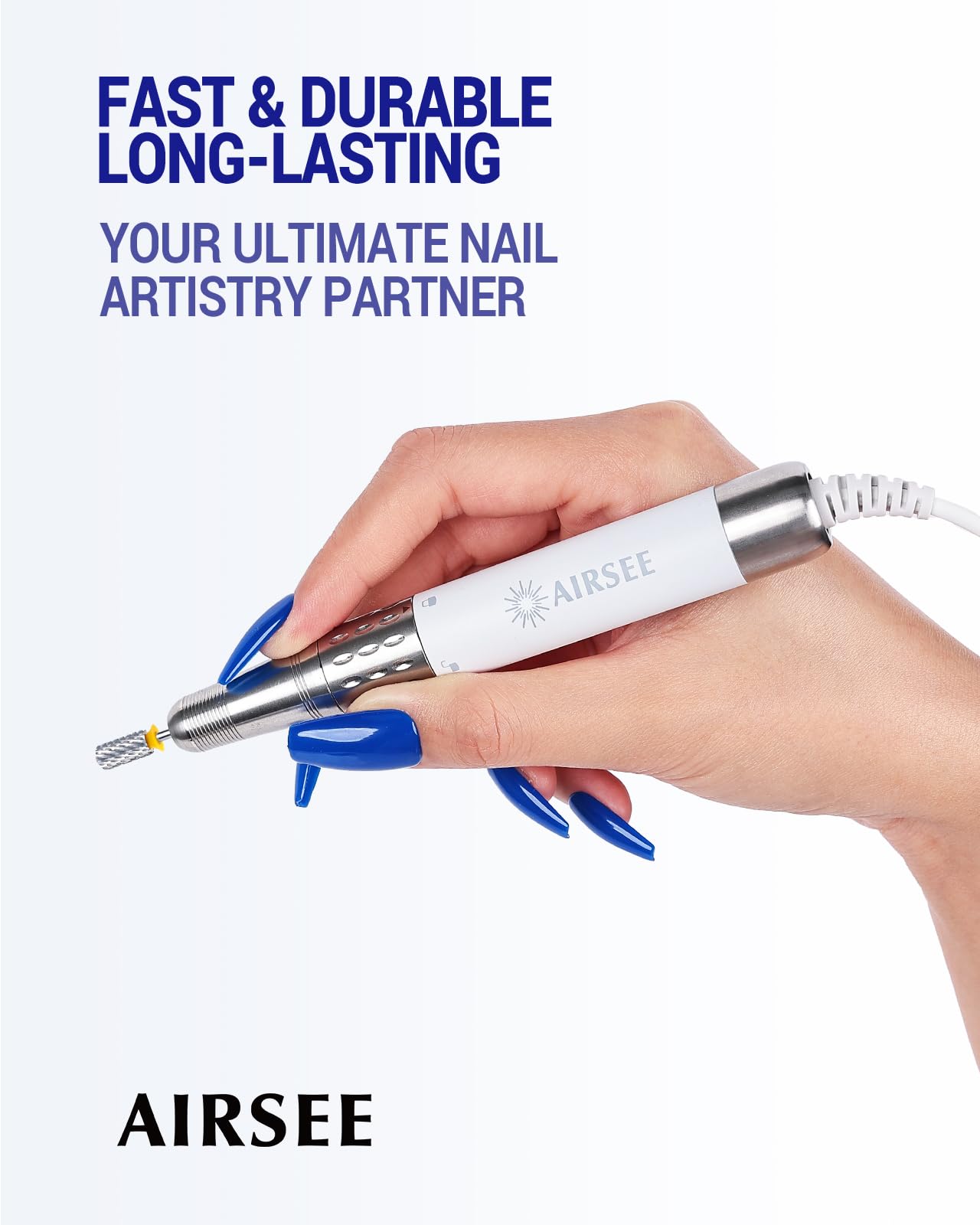 AIRSEE Tungsten Carbide Acrylic Nail Drill Bit Efile Electric File Machine Head Tip for Manicure Polishing Art Remove Gel 3/32" 2 Way Beginner Safety Pink Crystal Top Barrel 2X Coarse-2XC