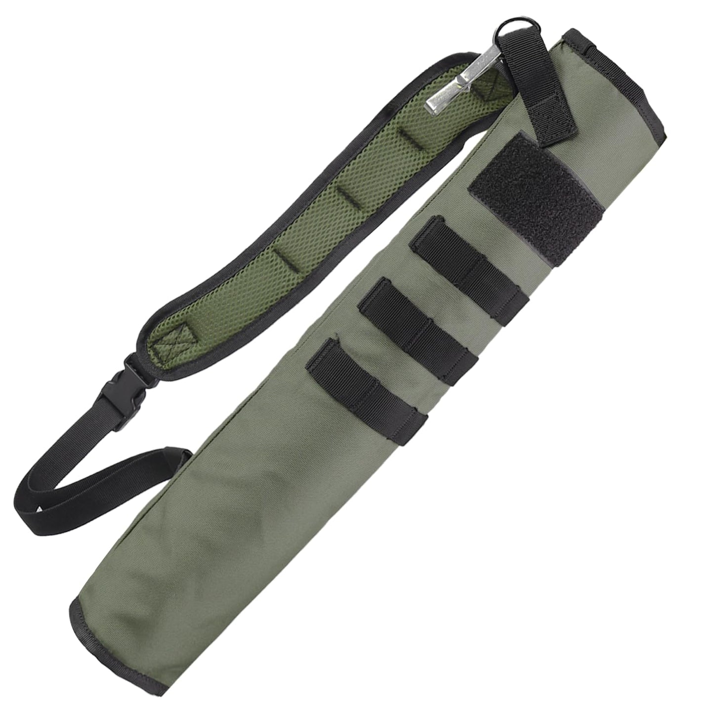 KRATARC Archery Lightweight Back Arrow Quiver Dual Use Foldable Compact Hip Arrows Bag with Molle System Hanged for Target Shooting (Ranger Green - diameter 3.5'')