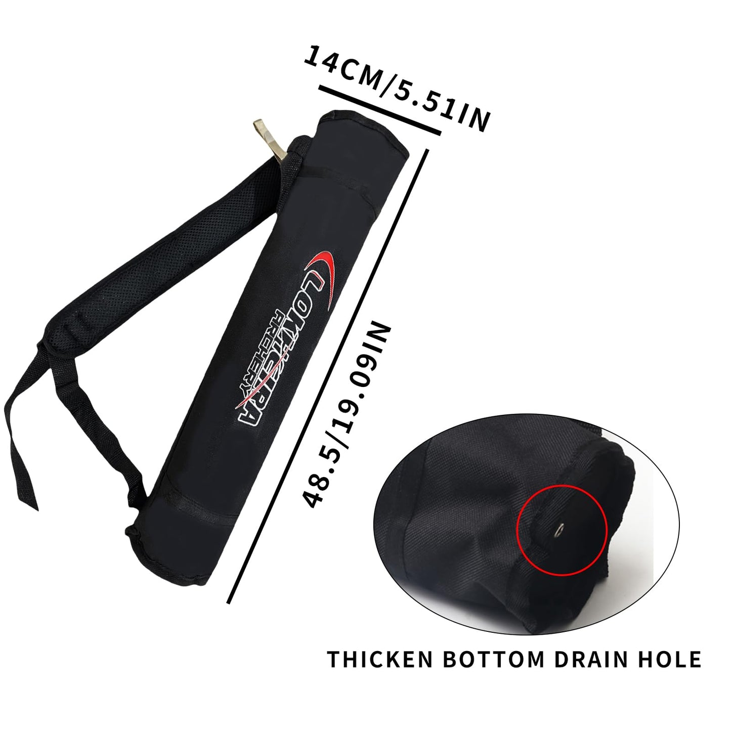 Arrow Quiver, Archery Lightweight Back Arrow Quiver Dual Use Foldable Compact Hip Arrows Bag for Recurve Bow Compound Target Practice Nylon Arrow Bag（Black）