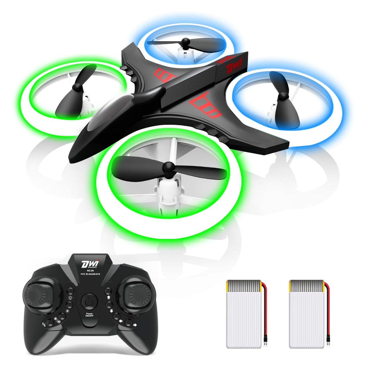 Dwi Dowellin 4.9 Inch Mini Drone for Kids Crash Proof LED Lights One Key Take Off Landing Flips RC Remote Control Small Drones Toys for Beginners Boys and Girls Adults Nano Quadcopter,Black