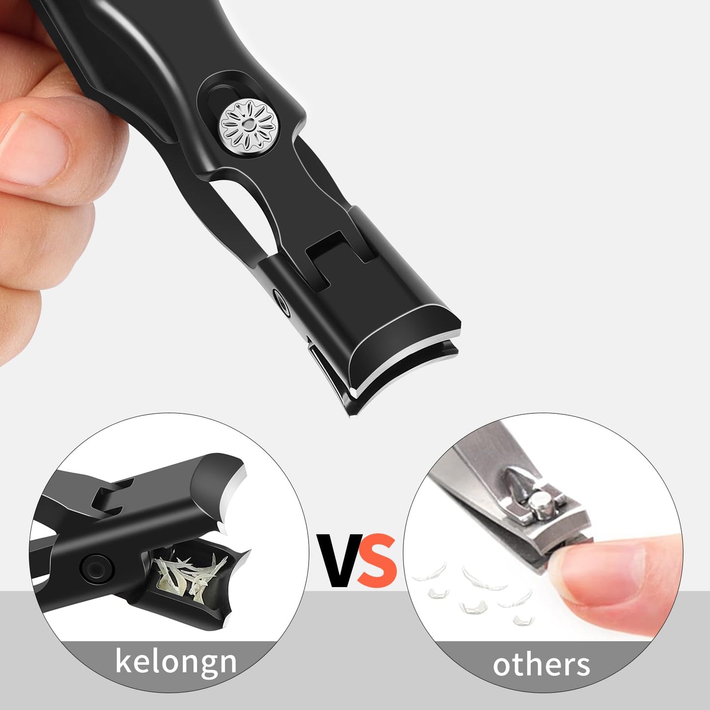 kelongn Nail Clippers for Men Toenail Clippers and Fingernail Clipper Toe Nail Clippers for Women Nail Clipper with Long Handle Wide Jaw