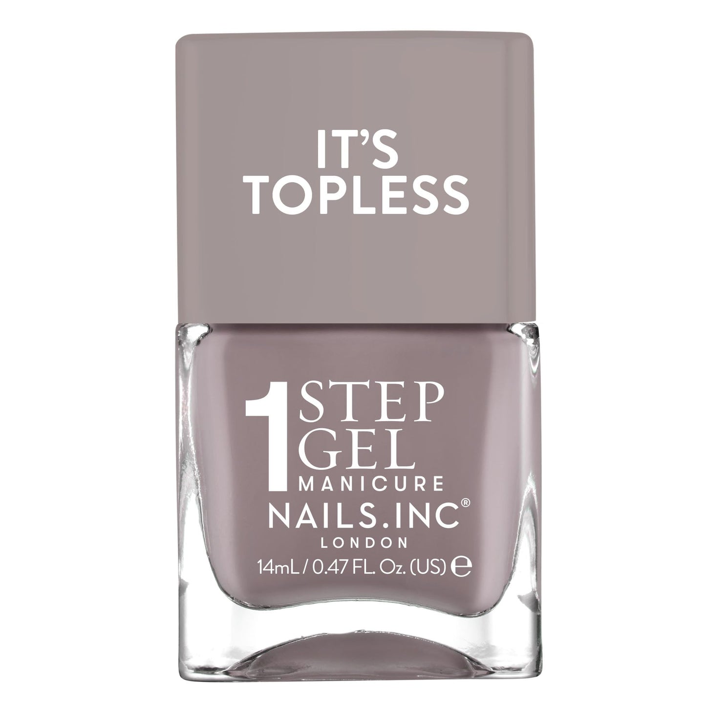 Nails Inc It's Topless Gel Nail Polish, 4-in-1 Base Coat, Treatment, Color & Top Coat, Long Lasting, Strong, Chip Free Nails, Glossy Salon Quality Manicure At Home, Vegan, Cruelty Free, Shade Megan
