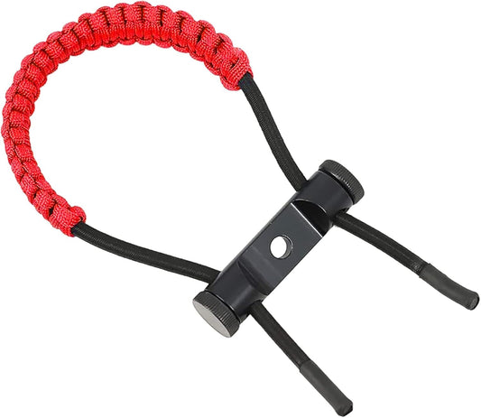 Archery Bow Wrist Sling, 550 Paracord Strap for Compound Bow & Recurve (Red)