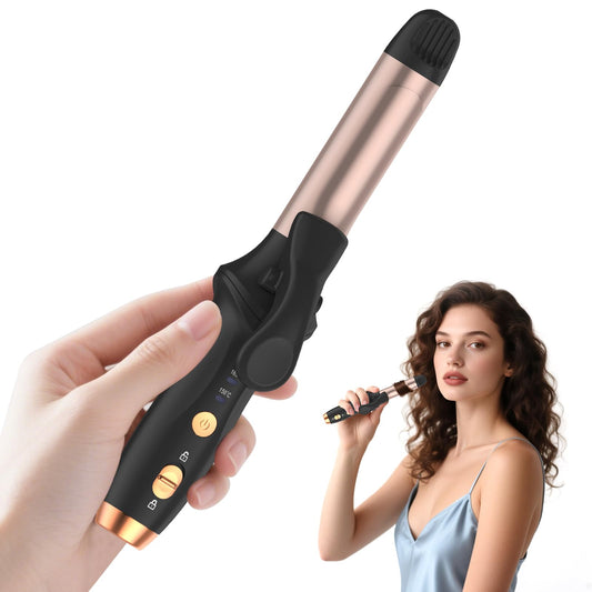 Cordless Curling Iron Hair Curler: Mini USB Rechargeable 4000 mAh 3 Temp Setting Travel Portable Hair Curler with 200 Million Negative Ion Cordless Curling Iron