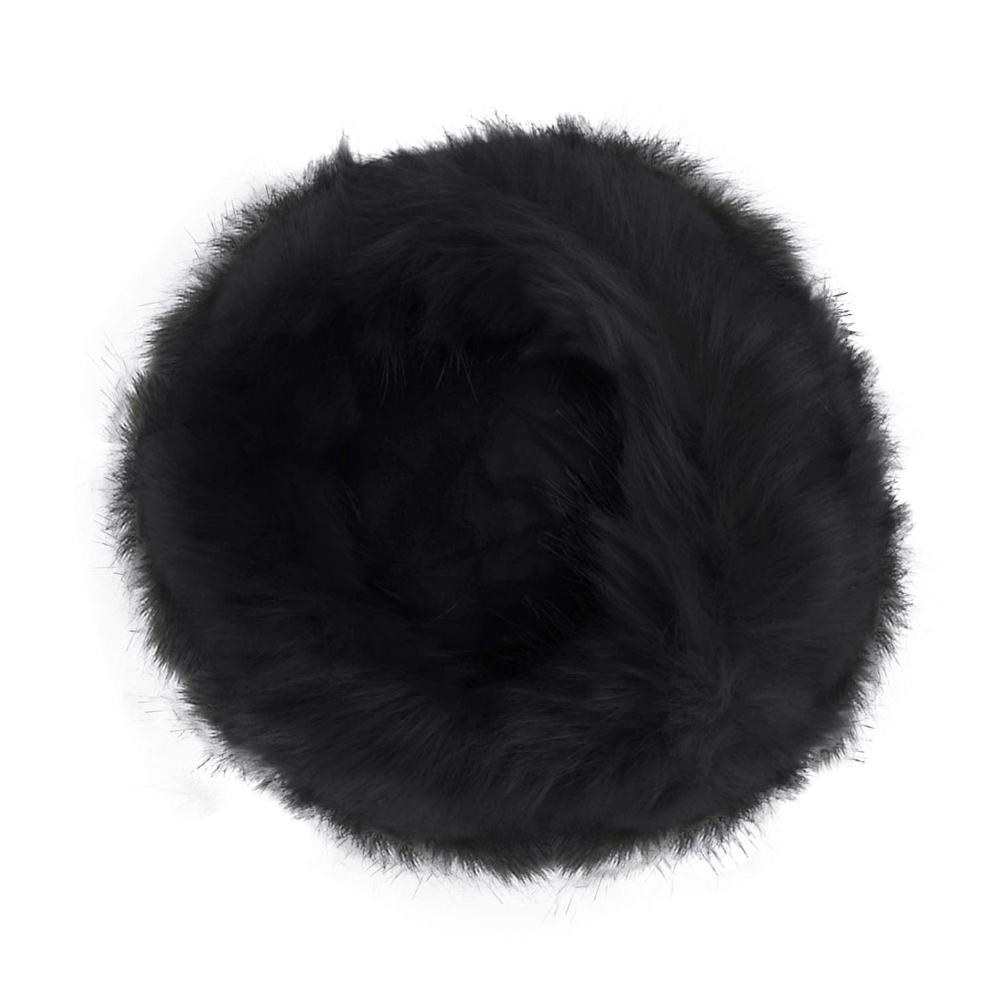 MioCloth Faux Fur Trimmed Beanie Hat Winter Warm Soft Classy Russian Hat for Women Girl Black