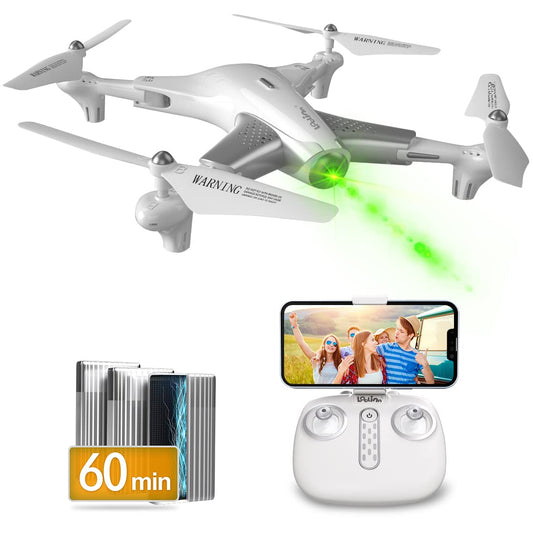 Loolinn | Drones for Kids Gift, Drone with Camera - Optical Flow Positioning Technology, 60 Minutes Long Flight Time, 3 Batteries, Stable Flight - Gift for Kids Boys Girls