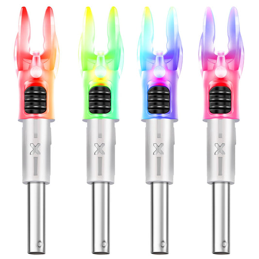 DEEPOWER X Lighted Nocks for Arrows .204”/.233”/.244”/.246” with ON/Off Switch with H, S, GT Bushings