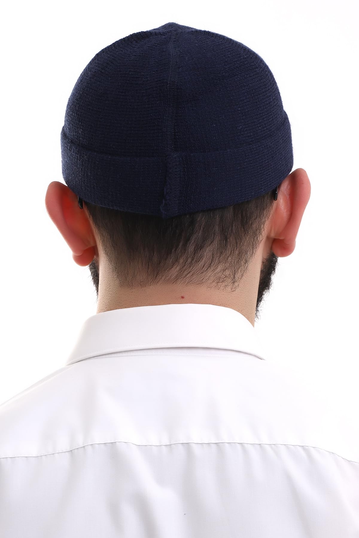 ihvan online Turkish Muslim Winter Velvet Roll-up Edge Kufi Hats for Men, Taqiya, Takke, Peci, Islamic Caps,Prayer Skullcap, Islamic Gifts, Blue Dark