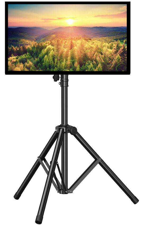 PERLESMITH TV Tripod Stand-Portable TV Stand for 23-70 Inch LED LCD OLED Flat Screen TVs-Height Adjustable Display Floor TV Stand with VESA 400x400mm, Holds up to 88lbs PSTM1