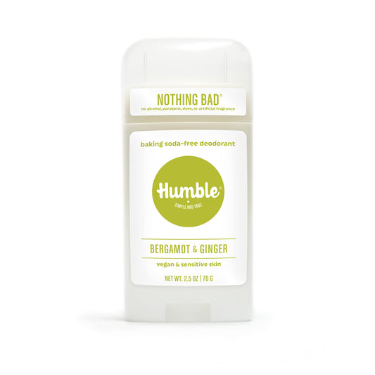 HUMBLE BRANDS Aluminum-Free Deodorant, Vegan and Cruelty- free, Formulated for Sensitive Skin, Bergamot & Ginger, 2.5 Ounce (Pack of 1)
