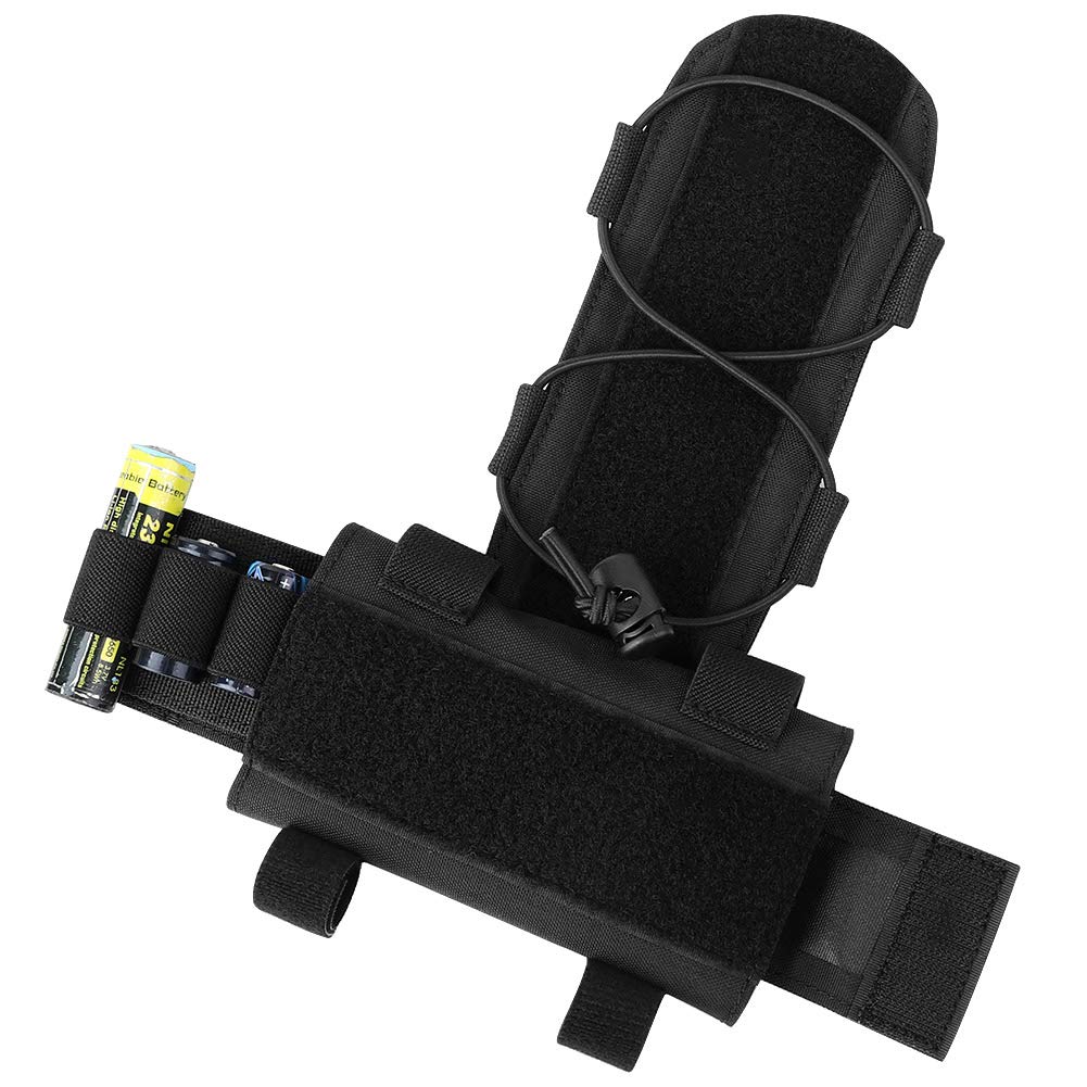 KRYDEX Tactical Helmet Battery Pouch Counterweight Pouch Helmet Battery Pack Balance Weight Bag with Hook&Loop for Tactical Helmet (Upgraded Pouch-BK)