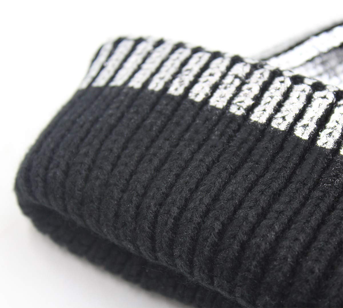 BabyPrice Women Girls Metallic Knitted Winter Beanie Hat Slouchy Faux Fur Pom Pom Skull Cap