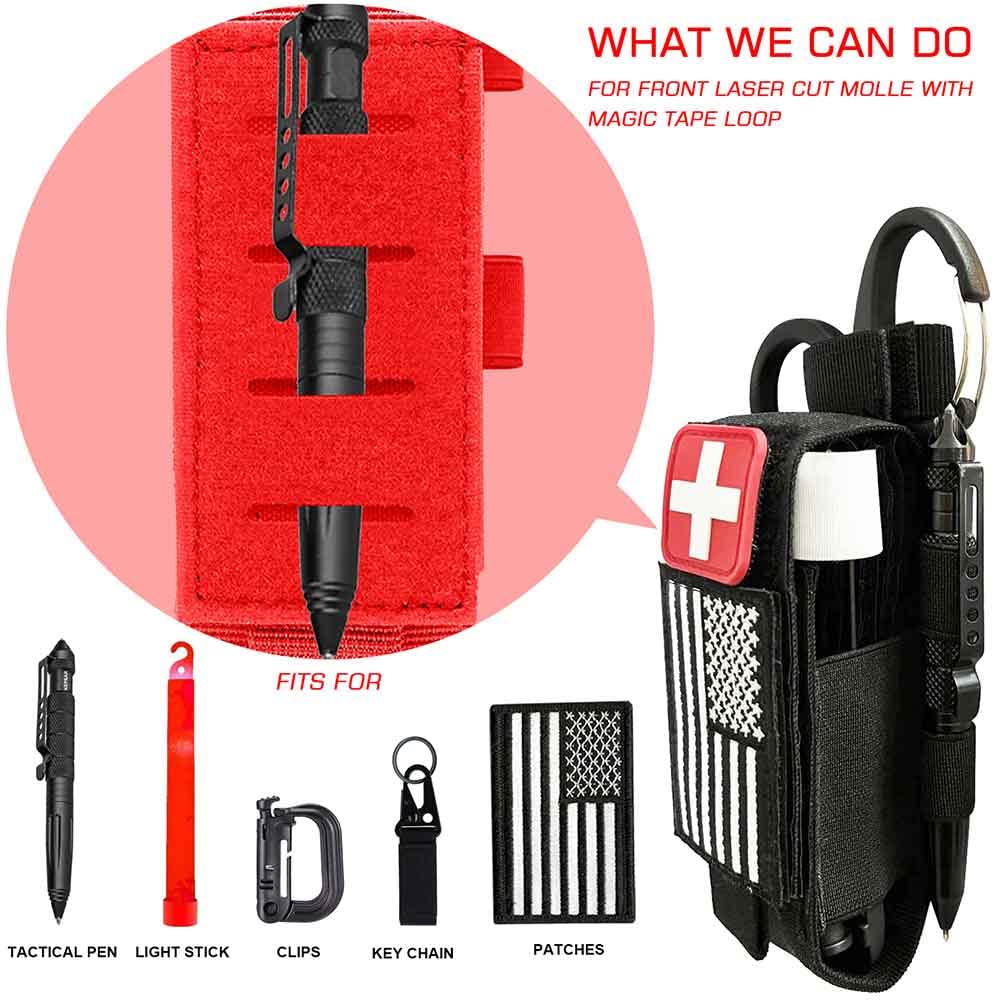 Molle TQ Tourniquet Pouch Holder & Tactical Trauma Medical Shear Flashlight Duty Belt Holster