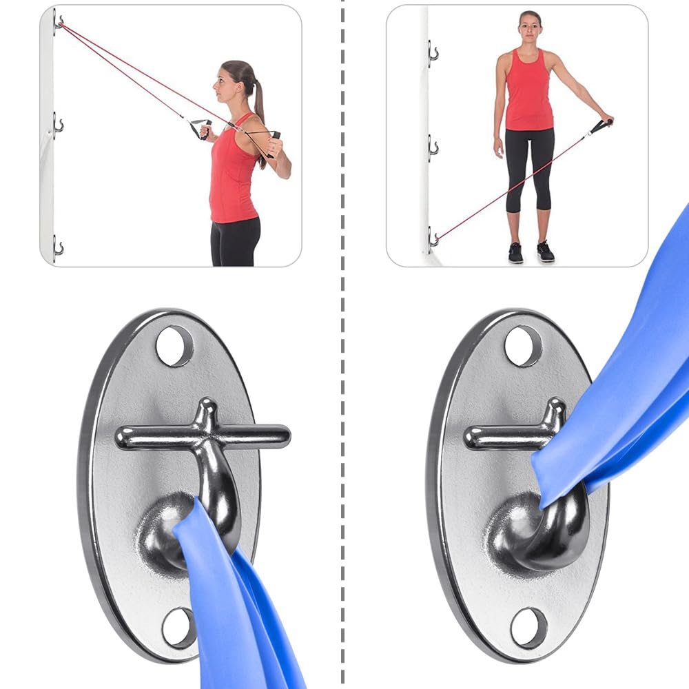 BeneLabel Wall Mount Bracket for Suspension Training - Heavy Duty Stainless Steel Hook for Resistance Bands, Olympic Rings, Battle Ropes, Yoga Swings and More - Indoor Outdoor Use - 2000 lbs Capacity