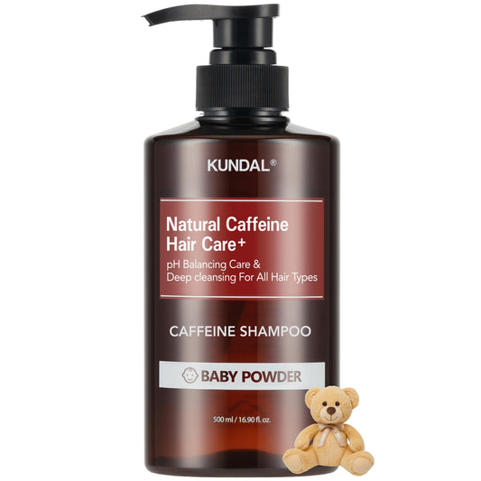 KUNDAL Caffeine Scalp Shampoo [Baby Powder] – Sulfate-Free Korean Hair Care with Menthol & Botanical Extracts – For Fuller-Looking Hair, Scalp Refresh & Strength – 16.9 Fl Oz
