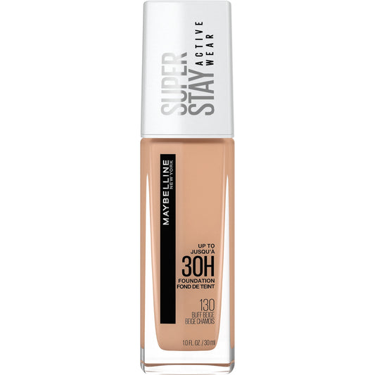 Maybelline Super Stay Full Coverage Liquid Foundation Active Wear Makeup, Up to 30Hr Wear, Transfer, Sweat & Water Resistant, Matte Finish, Buff Beige, 1 Count