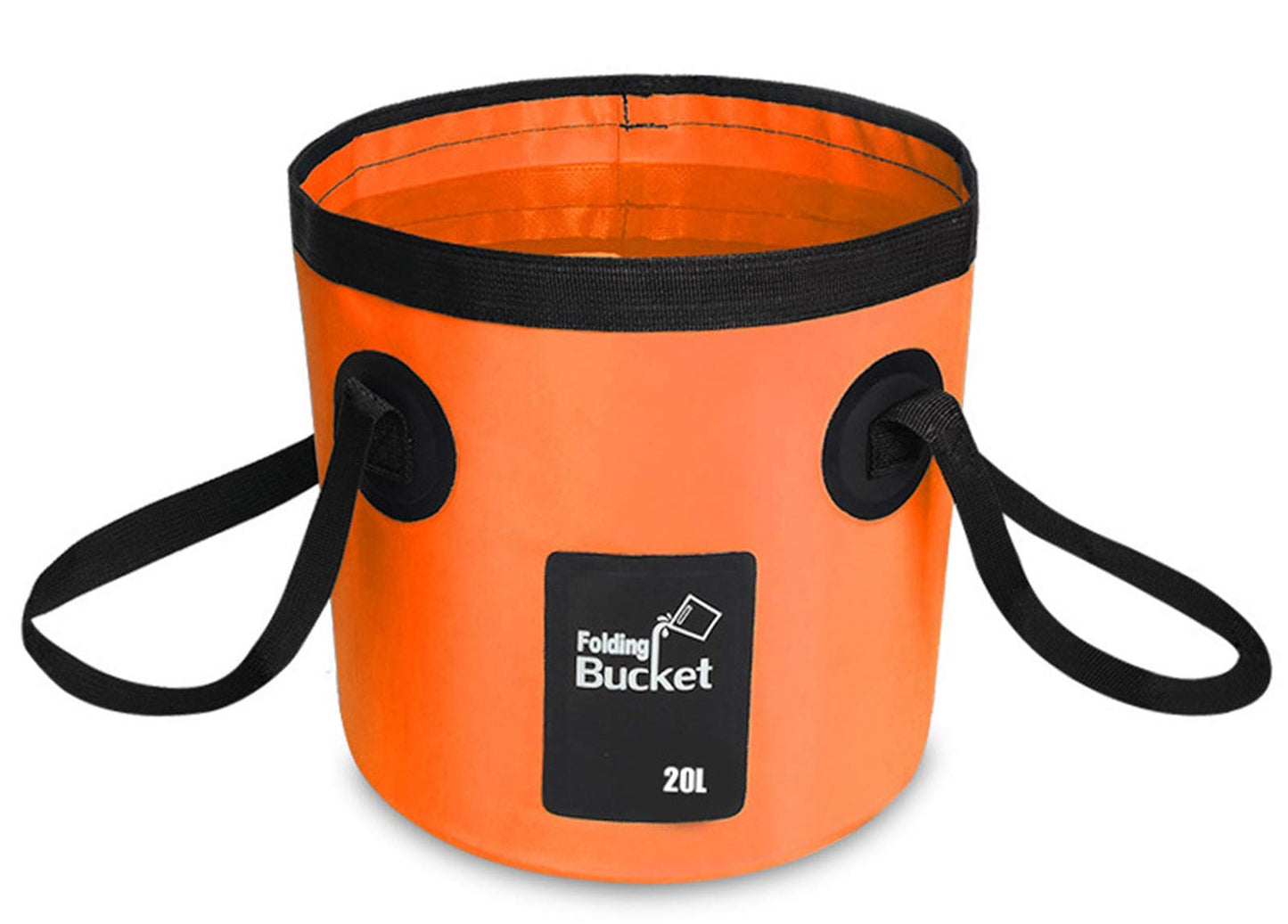 BANCHELLE Collapsible Bucket Water Container Portable Folding Camp Wash Basin for Outdoor Traveling Hiking Fishing Car Washing Gardening Camping (Orange, 20L)