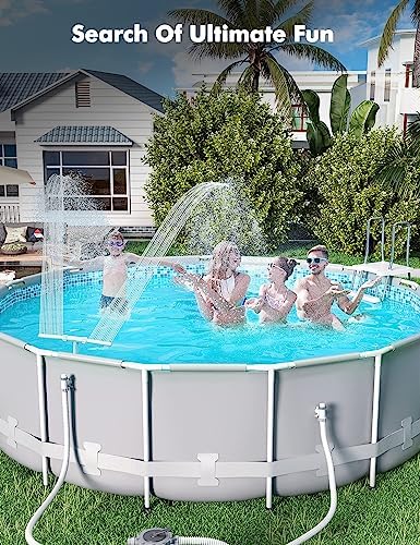 [Patent Pending] POOLHACKER 2025 Upgrade Pool Fountain - Dual Spray Water Fountains for Above Ground/Inground Pools, 2-in-1 Adjustable Waterfall Pool Sprinkler Fountain (for in-tex & for Best-Way)