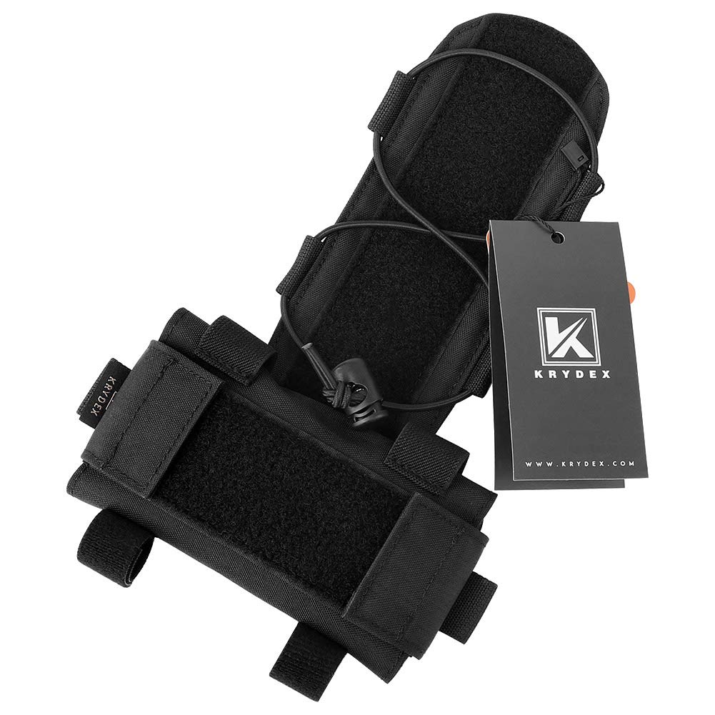 KRYDEX Tactical Helmet Battery Pouch Counterweight Pouch Helmet Battery Pack Balance Weight Bag with Hook&Loop for Tactical Helmet (Upgraded Pouch-BK)