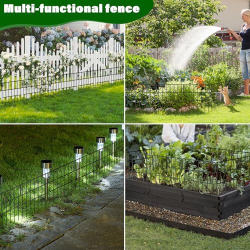 25 Panels Animal Barrier Fence No Dig, 27 Ft(L) X 17 in(H) Decorative Garden Edging Fence for Yard, Rustproof Metal Outdoor Garden Fences Borders for Dogs, Small Pets, Landscape, and Lawn