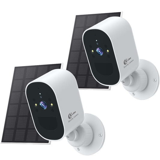 XVIM 1080P 2Pack Solar Camera Outdoor Wireless, 2MP Battery Powered Camera with Color Night Vision, 2.4GHz WiFi Home Security, PIR Human Detection, 2-Way Talk, SD/Cloud, IP65 Waterproof