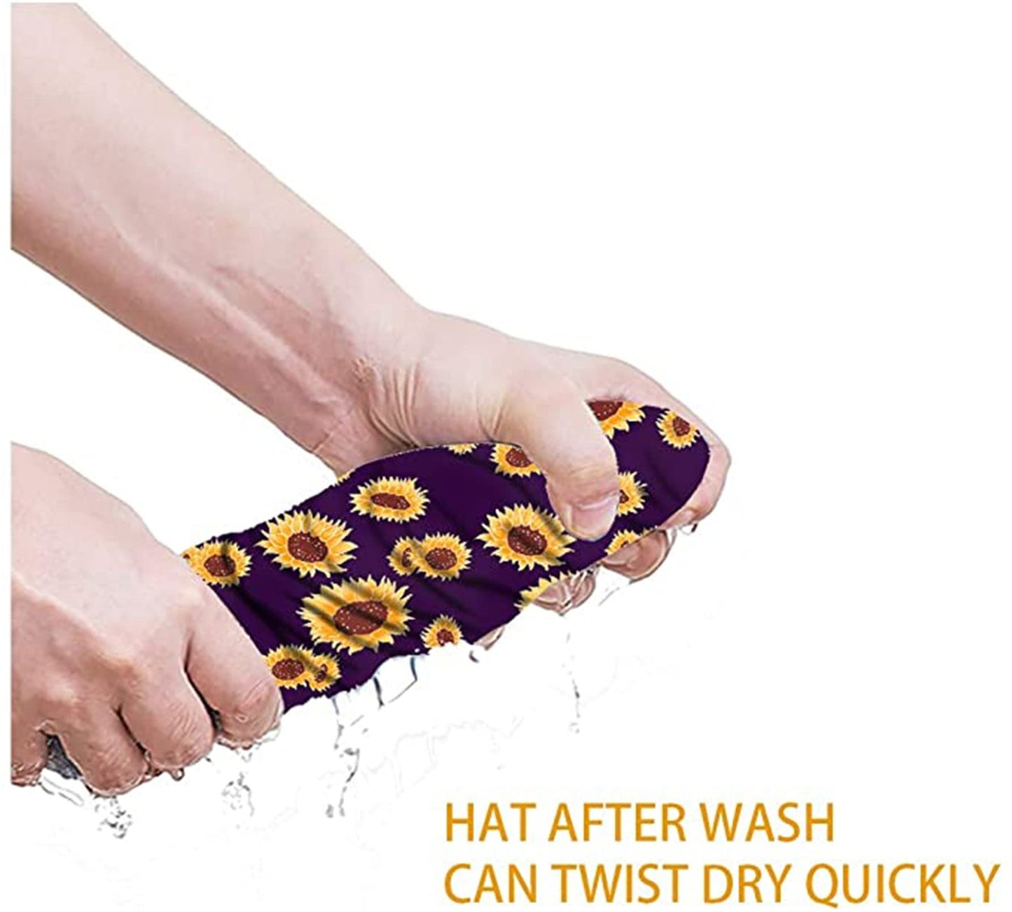 Babrukda 2 Pack Bohemian Sea Turtle Printed Hat Cap Adjustable Strap Tie Back Hats for Women Men Universal Head Hair Cover with Sweatband Headscarf for Home Outdoor Party Walking