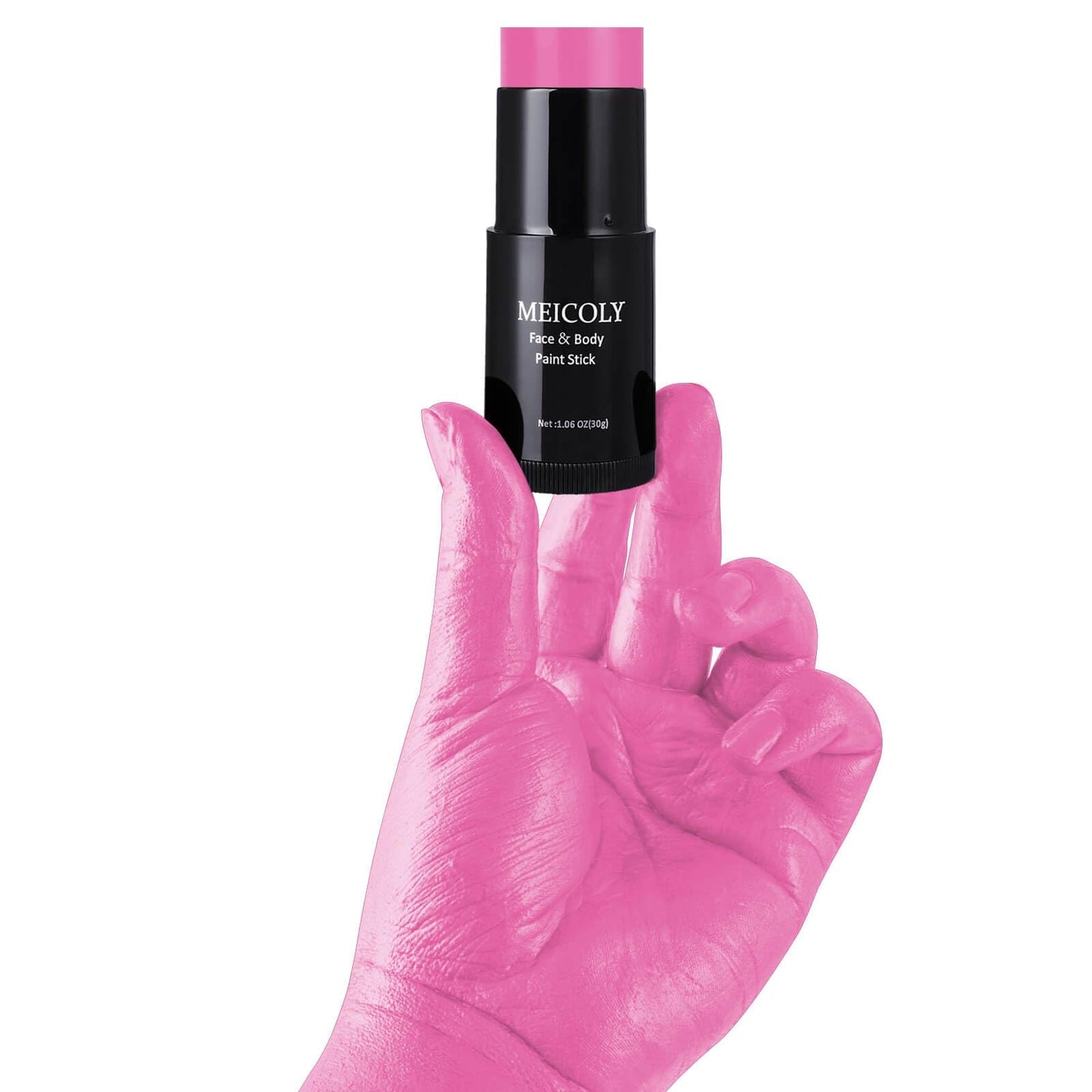 MEICOLY Pink Face Paint Stick(1.06 Oz),Cream Blendable Halloween Body Paint Stick,Sweatproof Waterproof Face Body Paint Makeup Oil Based Stick for Special Effects SFX Cosplay