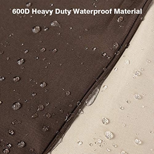 Vailge Waterproof Patio Chaise Lounge Cover, 600D Heavy Duty Outdoor Lounge Chair Covers,UV Resistant Patio Furniture Covers,2 Pack-Medium,Beige & Brown
