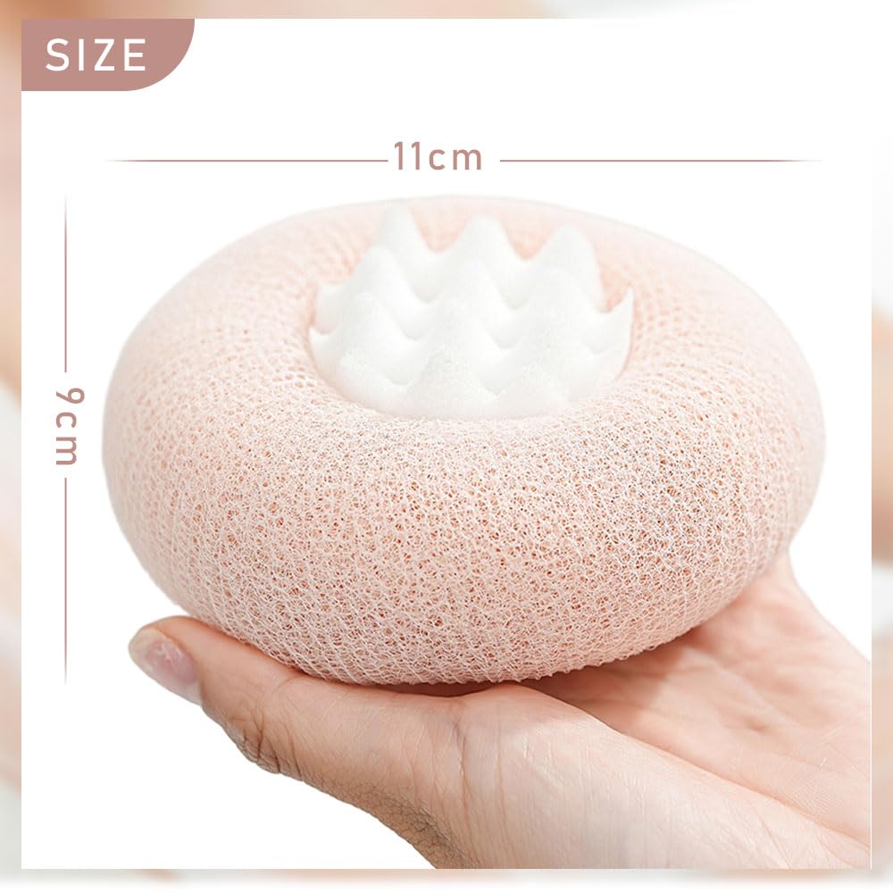 Super Soft Sunflower Suction Cup Bath Ball, 2024 Upgraded 2-in-1 Sunflower Bath Ball Exfoliating Bath Sponge Cleaning Brush, Sponge Mesh Pouf Shower Ball for Women, Men Shower (Colorful-4)