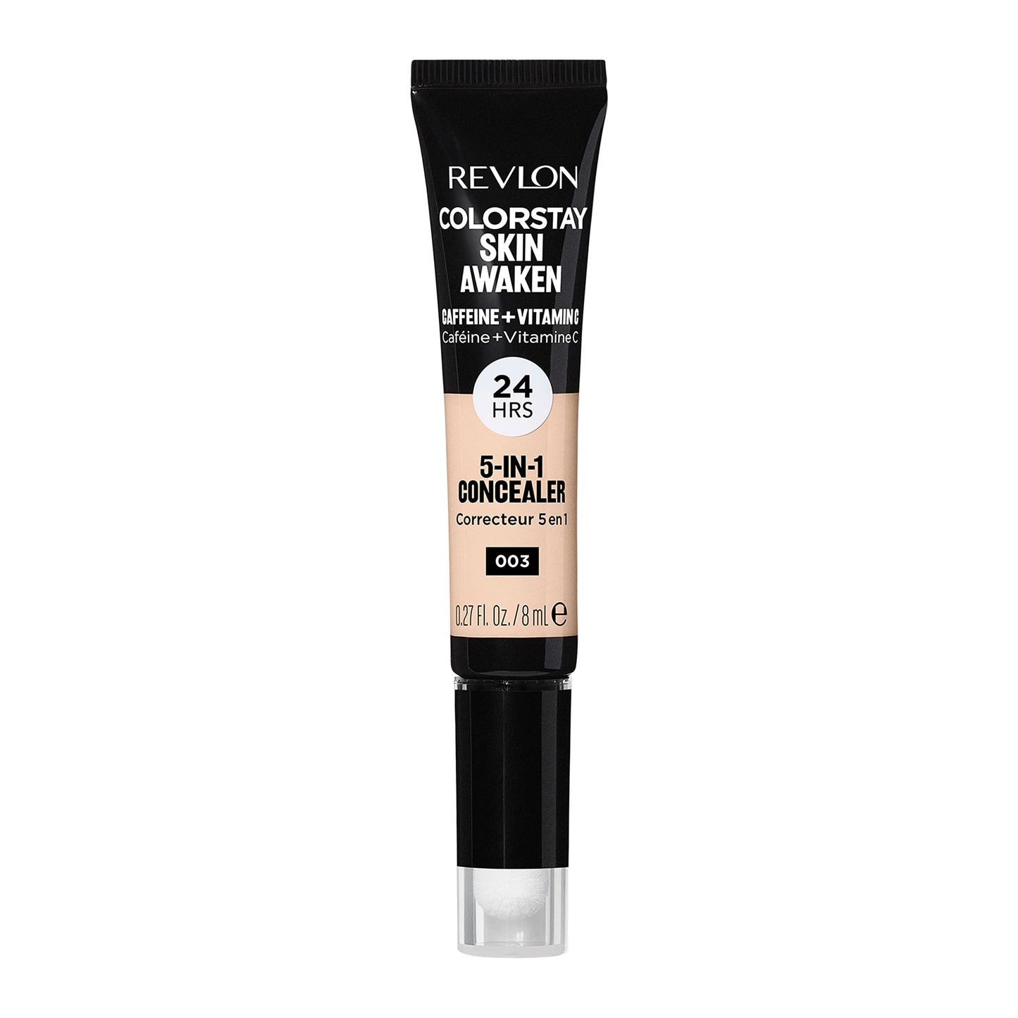 Revlon ColorStay Skin Awaken 5-in-1 Concealer, Lightweight, Creamy Longlasting Face Makeup with Caffeine & Vitamin C, For Imperfections, Dark Circles & Redness, 003 Cool Ivory, 0.27 Fl Oz