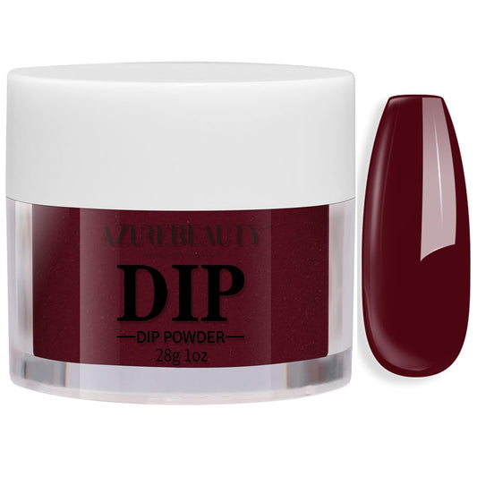 AZUREBEAUTY Dip Powder Dark Reddish Red Color, Scarlet Nail Dipping Powder French Nail Art Starter Manicure Salon DIY at Home, Odor-Free and Long-Lasting, No Needed Nail Lamp Curing, 1 Oz