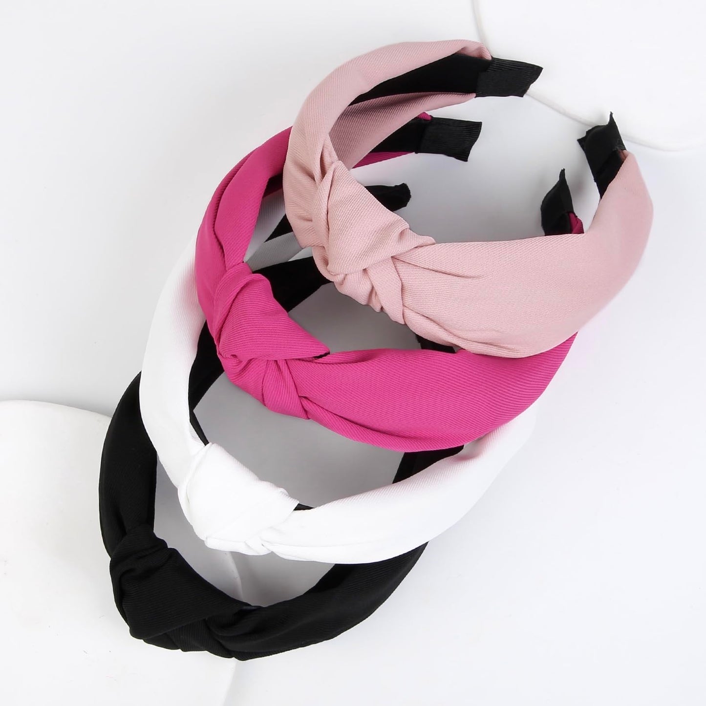 Pink Headbands for Women Girls Non Slip Cute Knotted Headbands Fashion Women Headbands for Hair Wide Top Knot Hairband for Women‘s Hair Pink Girls Hair Accessories for Women Valentine‘s Day Headbands