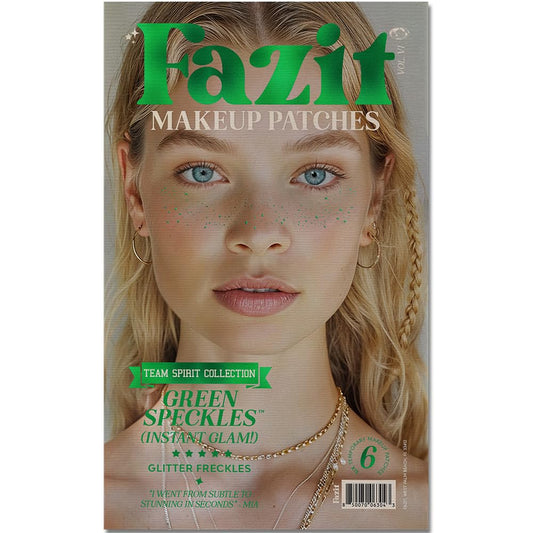 Fazit Makeup Patches - Face Makeup Patches - Beauty Face Makeup - Green Speckles - Waterproof Green Speckles - Temporary Face Green Speckles for Women - 6 Count