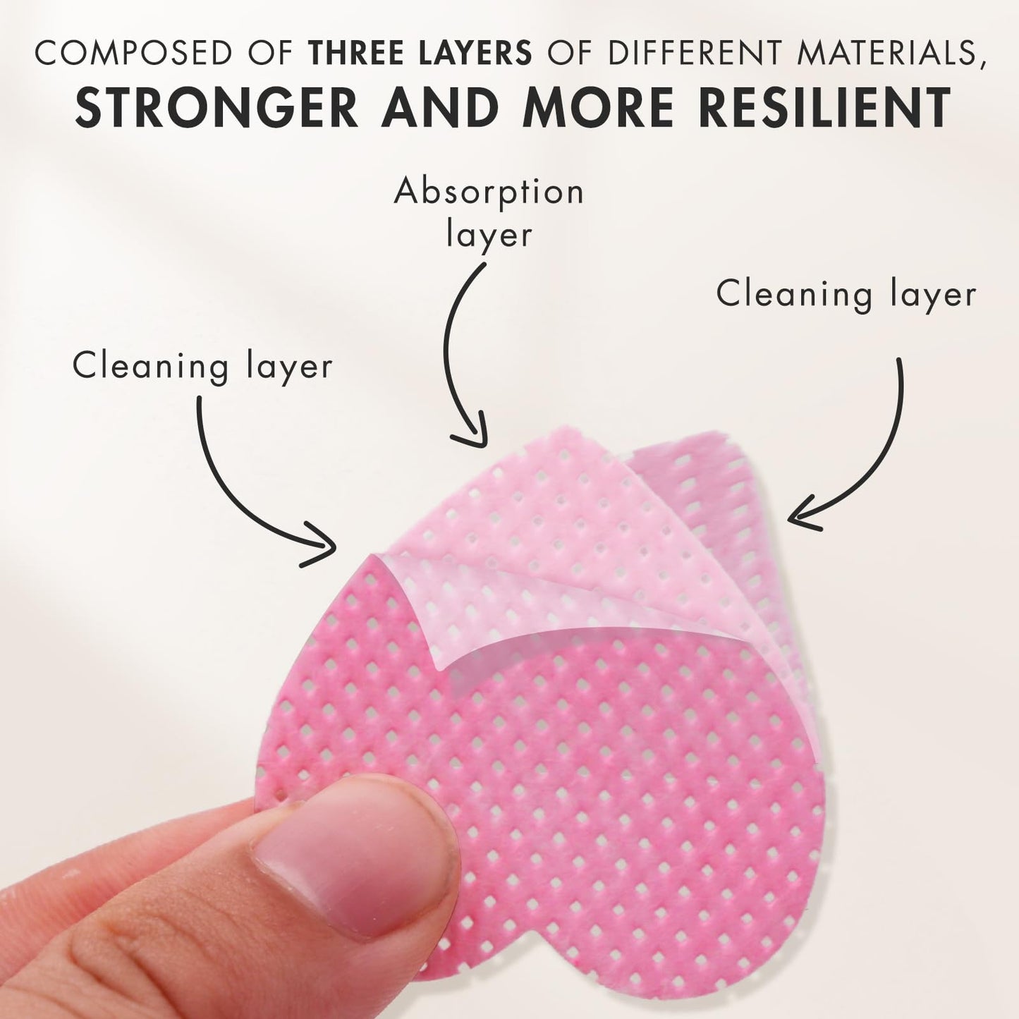 Embagol 600 PCS Eyelash Extension Glue Wipes - Lint Free, Non-Woven Fabric for Lash Extension Supplies and Nail Polish Remover (Pink)