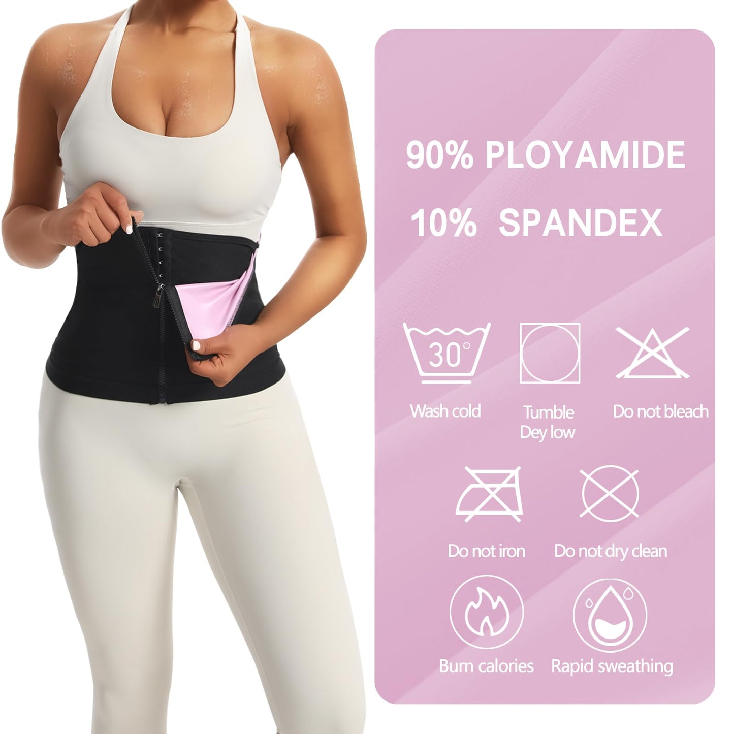 JBT Waist Trainer for Women,Sweat Band&Workout Waist Trainer for Women,Specially Designed for Women Waist Trimmer for Women (Pink, M)