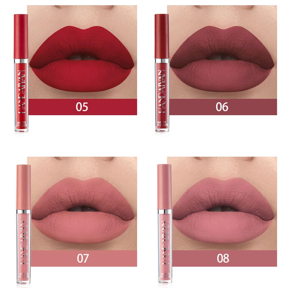 BestLand 3Pcs Matte Liquid Lip Lipstick Set for Women - 24H Transfer-Proof, Moisturizing & Non-Sticky I Warm Nude, Dusty Pink, Soft Coral I Vegan + Cruelty-Free for Daily & Party