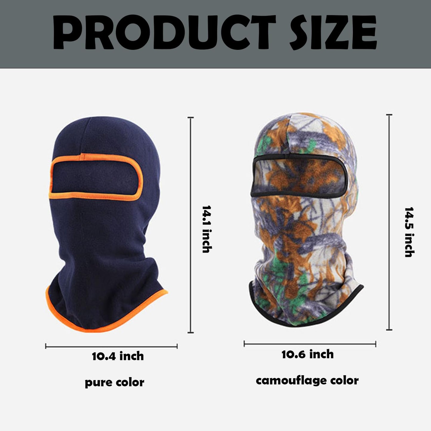 Fleece Balaclava Ski Mask，Winter Face Mask，Thermal Warm Face Cover，Winter Hood for Men and Women (US, Alpha, One Size, Camouflage)
