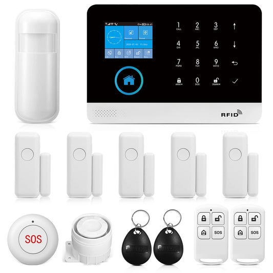 LWOHSI Home Security System,WiFi Wireless Alarm System with Door Window and Motion Sensors,Loud Siren,APP Alerts Push,Compatible with Alexa,NO Monthly Fees for Home Kids Safety (13 Piece Kits)