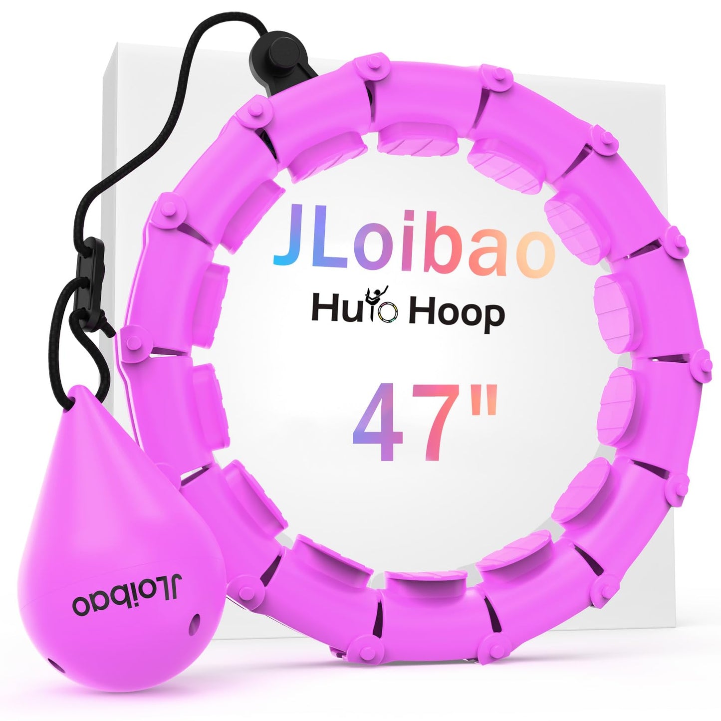 JLoibao Weighted Hula Circle with 24 Links for Adults Weight Loss, Infinity Fitness Hoop Plus Size, for Women Smart Exercise Equipment