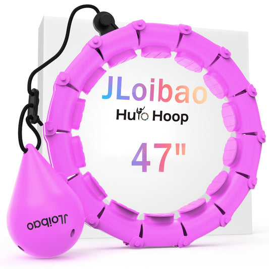 JLoibao Weighted Hula Circle with 24 Links for Adults Weight Loss, Infinity Fitness Hoop Plus Size, for Women Smart Exercise Equipment