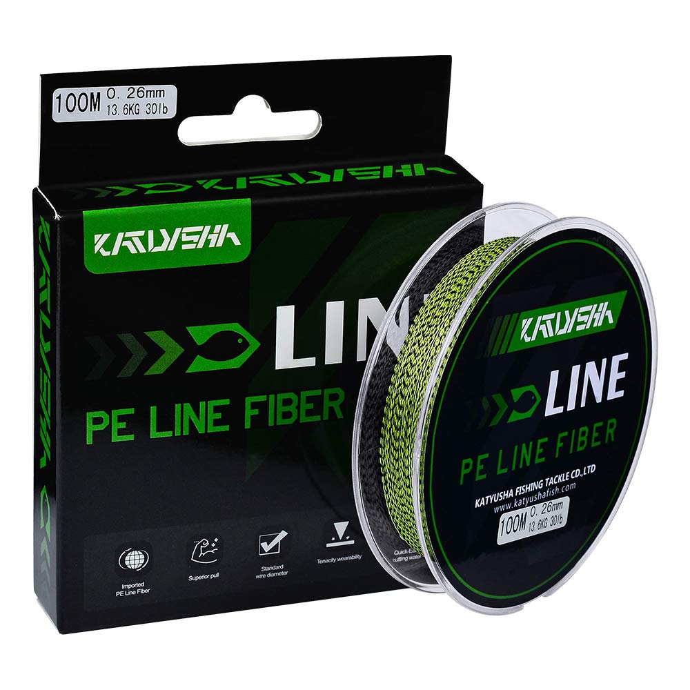 KATUYSHA Braided Fishing Line, Abrasion Resistant Zero Stretch Braided Lines 4 Strands Super Strong Superline 6Lb Test 328 Yards