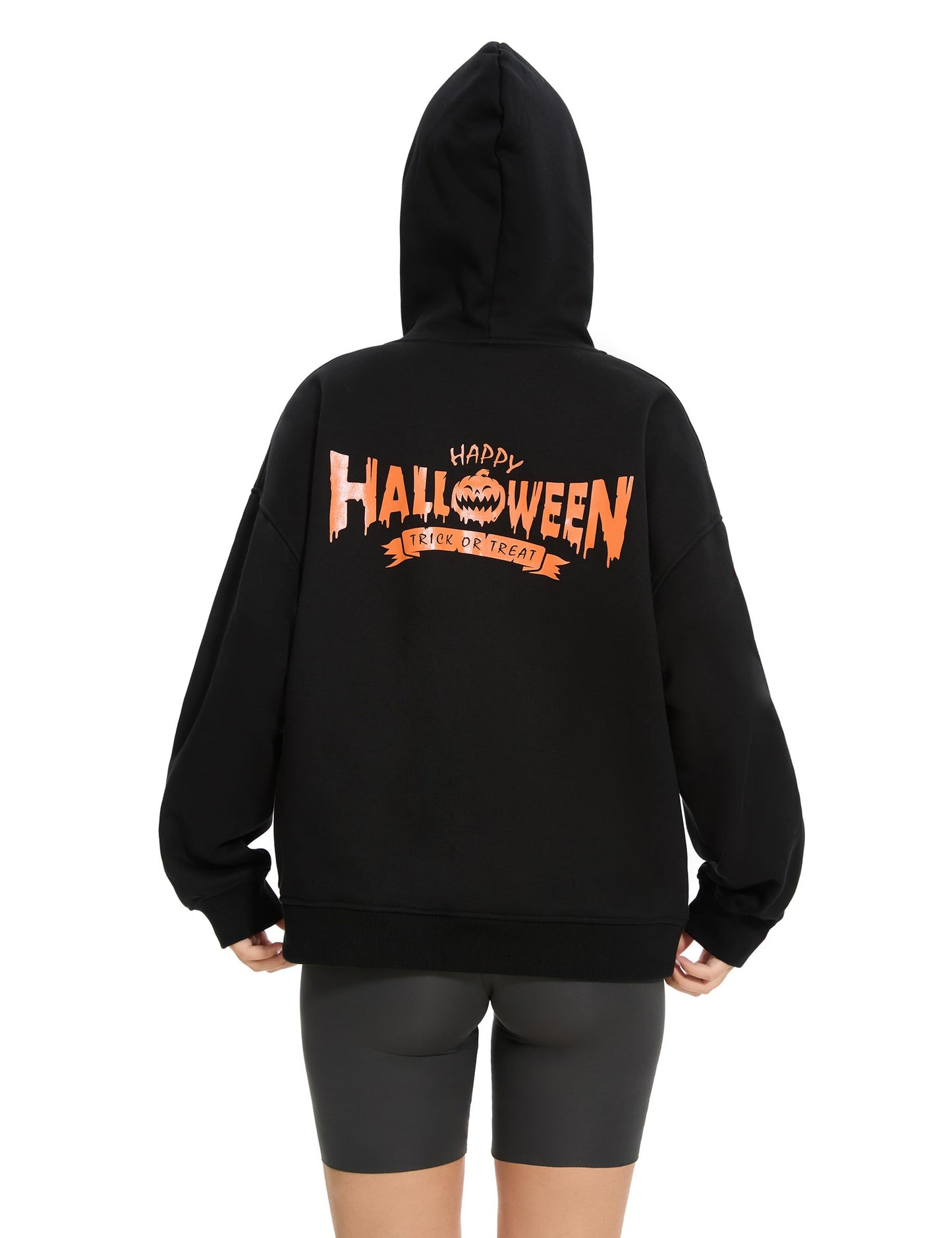 GRAMVAL Halloween Oversized Sweatshirts for Women Loose Fit Casual Long Sleeve Button Hooded Sweatshirt Hoodie with Pocket, Size XX-Large