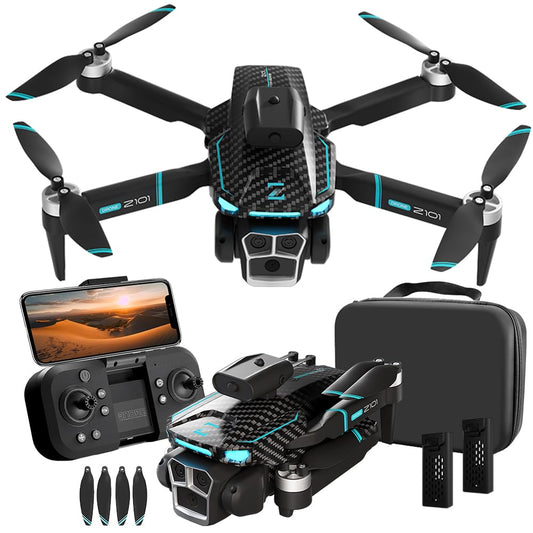 Drone with Camera 4k HD FPV Foldable Drone for Beginners, Quadcopter with Voice Gesture Control, One Key Take Off/Land, Optical Flow Positioning, 360° Flip, Waypoint Fly,2 Batteries