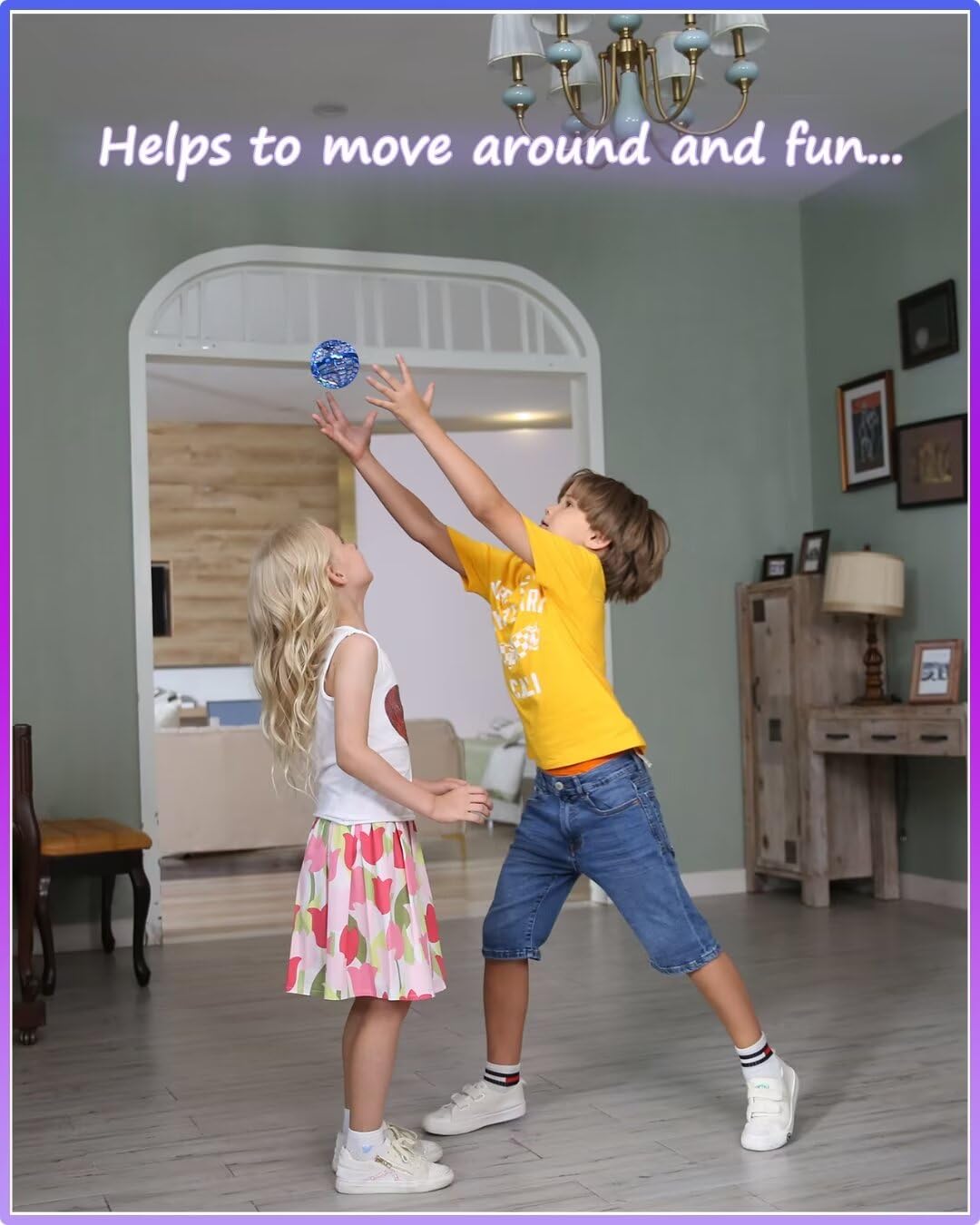 ATHLERIA Blue Flying Orb Ball with Wand,Cosmic Globe Hover Boomerang Mini Drones for Kids,Cool Gadgets Christmas Birthday Gifts Toys for Boy Girl Teens 6 7 8 9 10+ Year Old