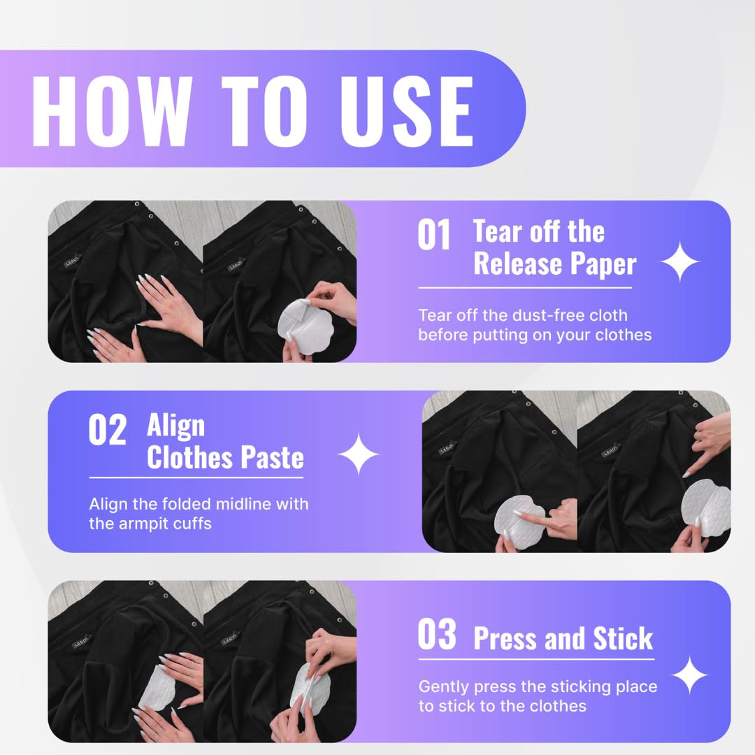 Swearx Armpit Sweat Pads - Underarm Sweat Pads for Women - Absorbent Armpit Shields for Sweating - Underarm Pads for Sweating Women - Discreet Under Arm Pads - Armpit Pads for Sweat Control