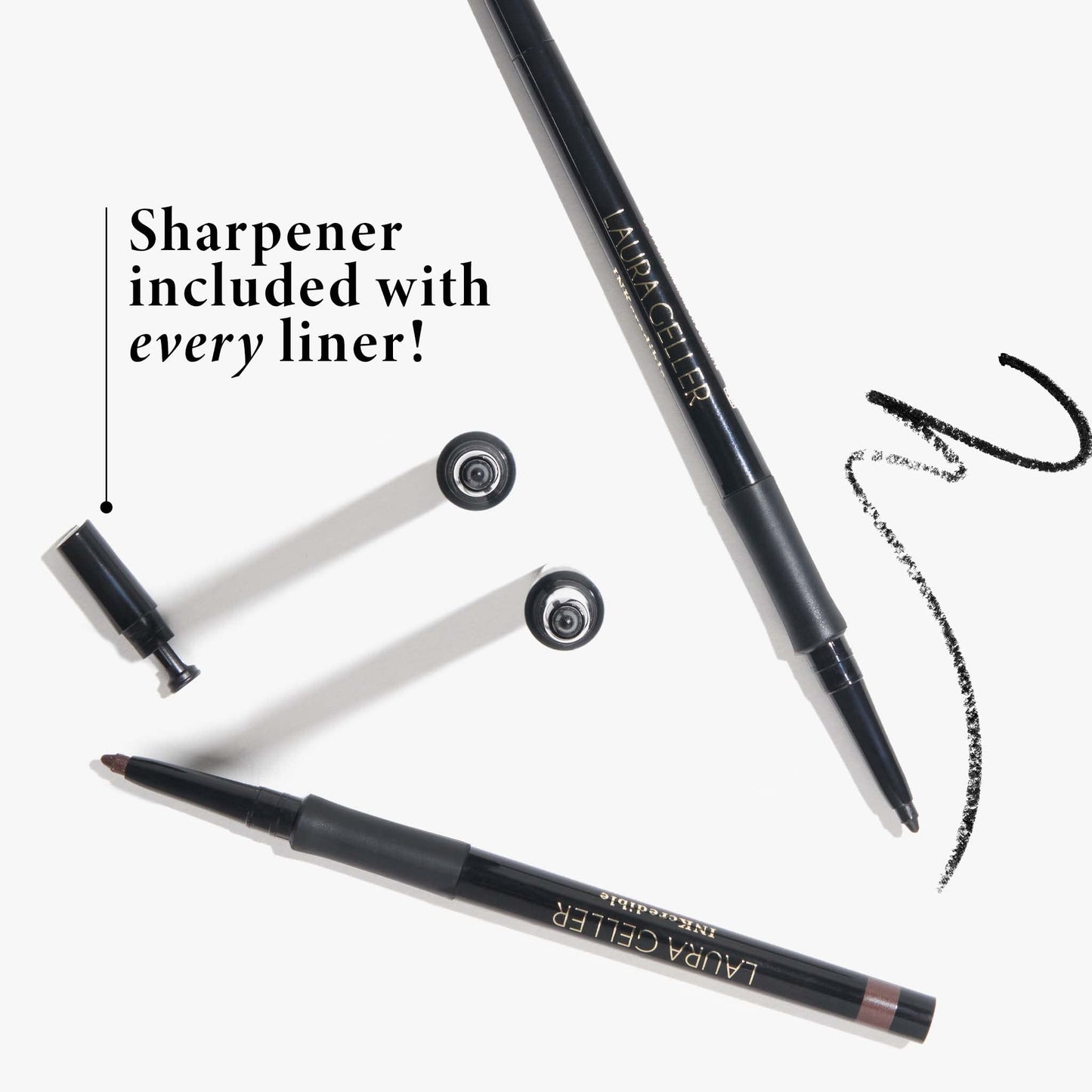 LAURA GELLER NEW YORK INKcredible Gel Eyeliner - Brown Eyed Girl - Waterproof Smudge-proof Eyeliner Pencil - Built in Sharpener