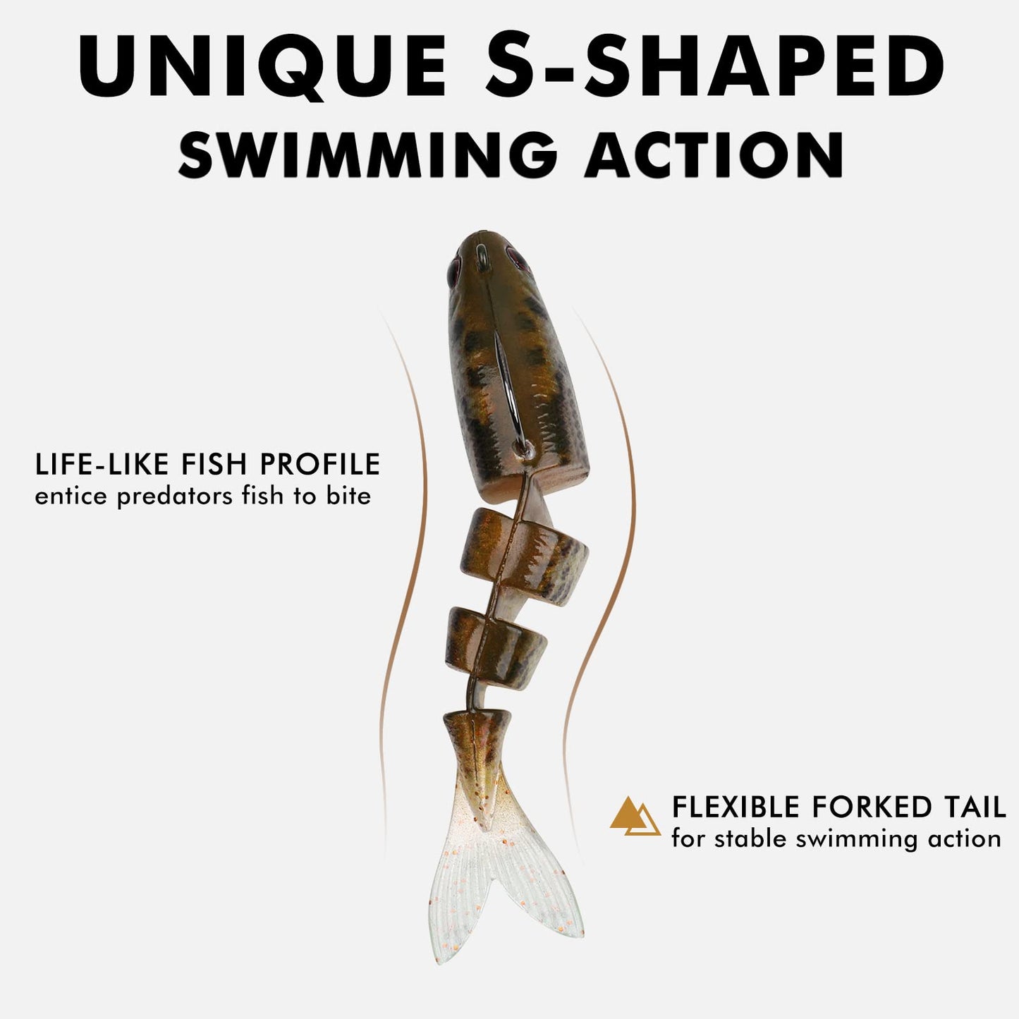 TRUSCEND Pre-Rigged Fishing Jigs, 1:50 Super Durable Soft Swimbait, Well-Made Lifelike Fishing Lures, Weedless Lure for Bass Trout Walleye, Saltwater Fishing Gear