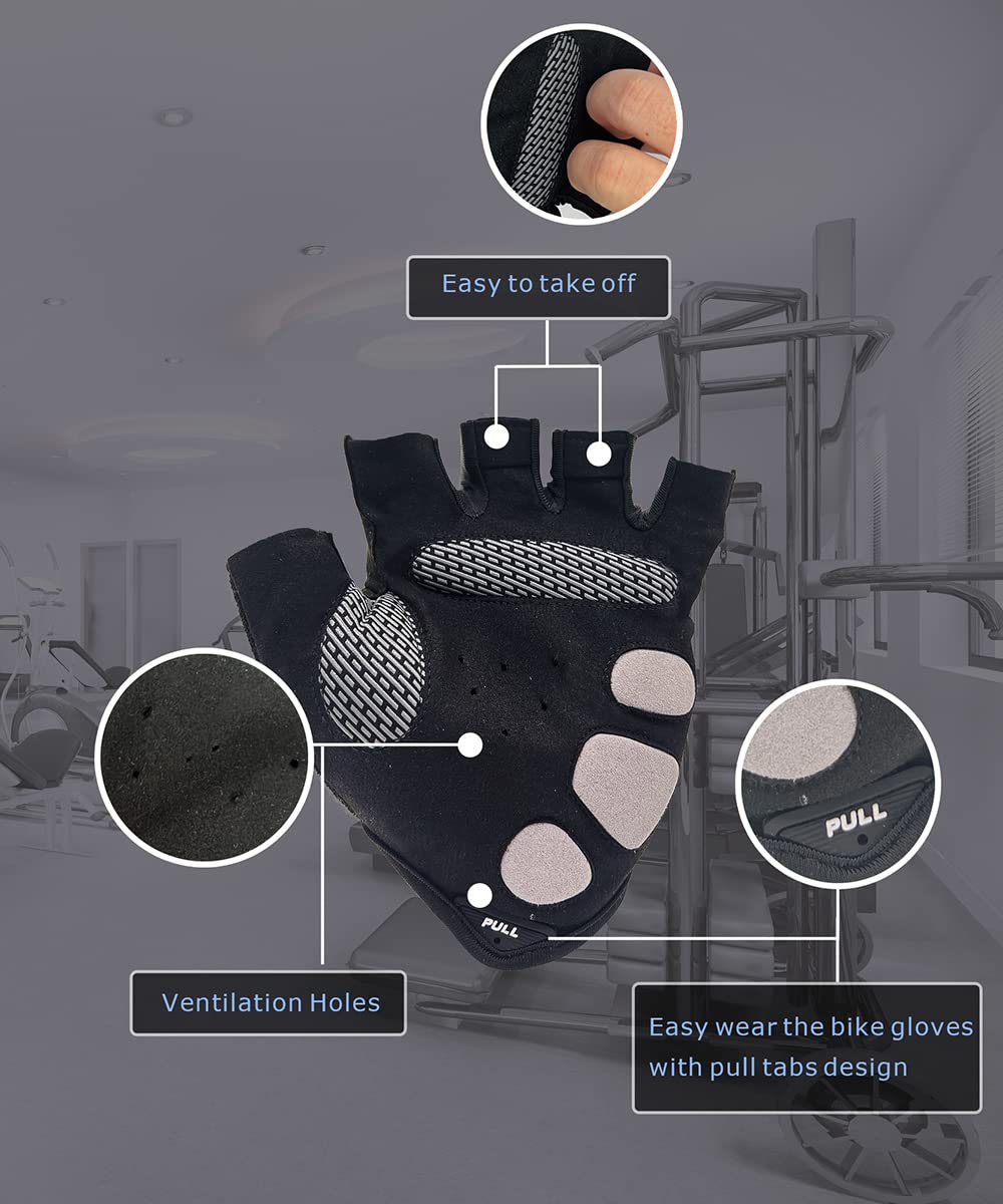 sunnex Gym Gloves for Women, Workout Gloves Women, Fingerless Gloves for Weightlifting, Lightweight Breathable Fitness Gloves, Sports Gloves for Training Lifting Weight Cycling Climbing Rowing